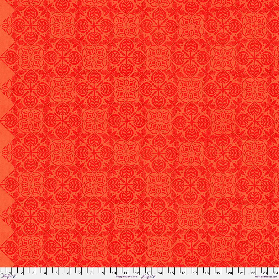 Grace Fabric - Curious - Tangerine by Valori Wells with Free Spirit