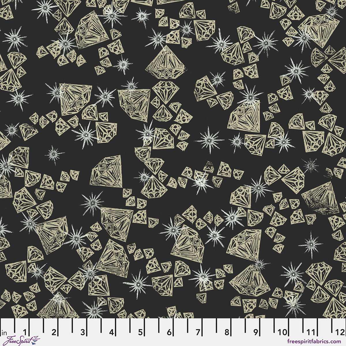 The Wisdom - The Shiny Things in Black - by Valori Wells with FreeSpirit Fabrics