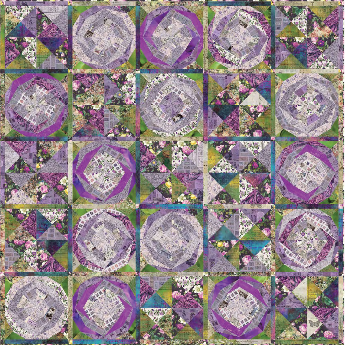 Purple Haze Quilt Kit – Featuring Eclectic Elements Palette Purple by Tim Holtz
