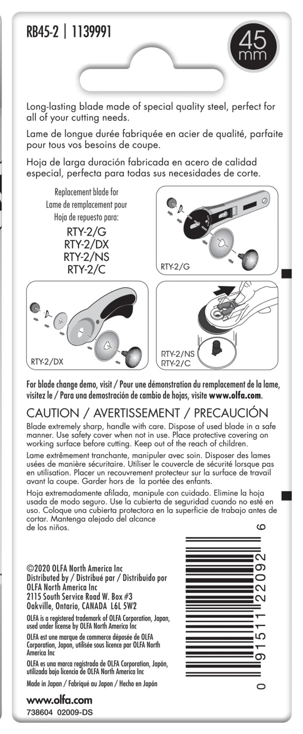 45mm Rotary Blade Replacement - 2 Pack
