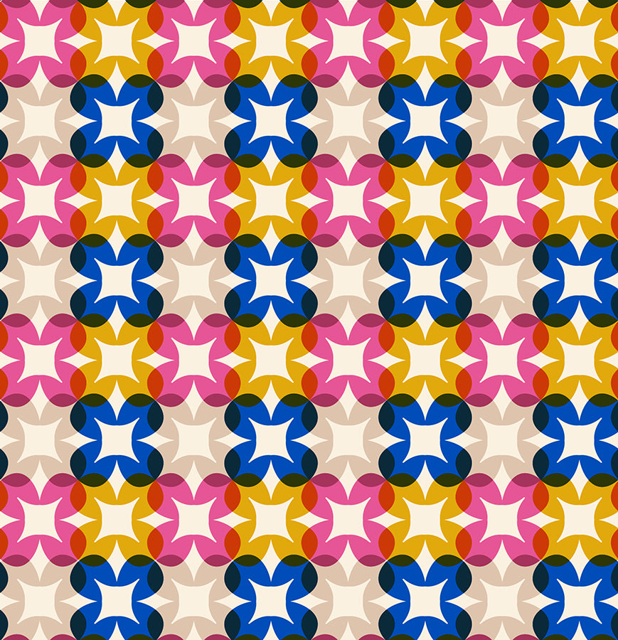 Woodland Park Fabric - Flower Plaid - Blue RIbbon (Half Yard Cut) by Rashida Coleman Hale with Ruby Star Society