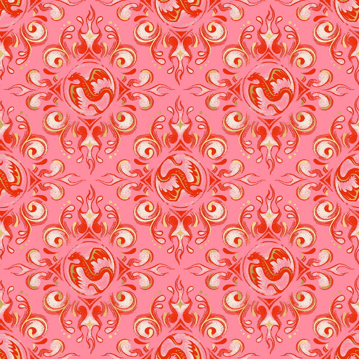 Fireglow - Emblem in Dark Ruby (Metallic) - by Ruby Star Society with Moda Fabrics