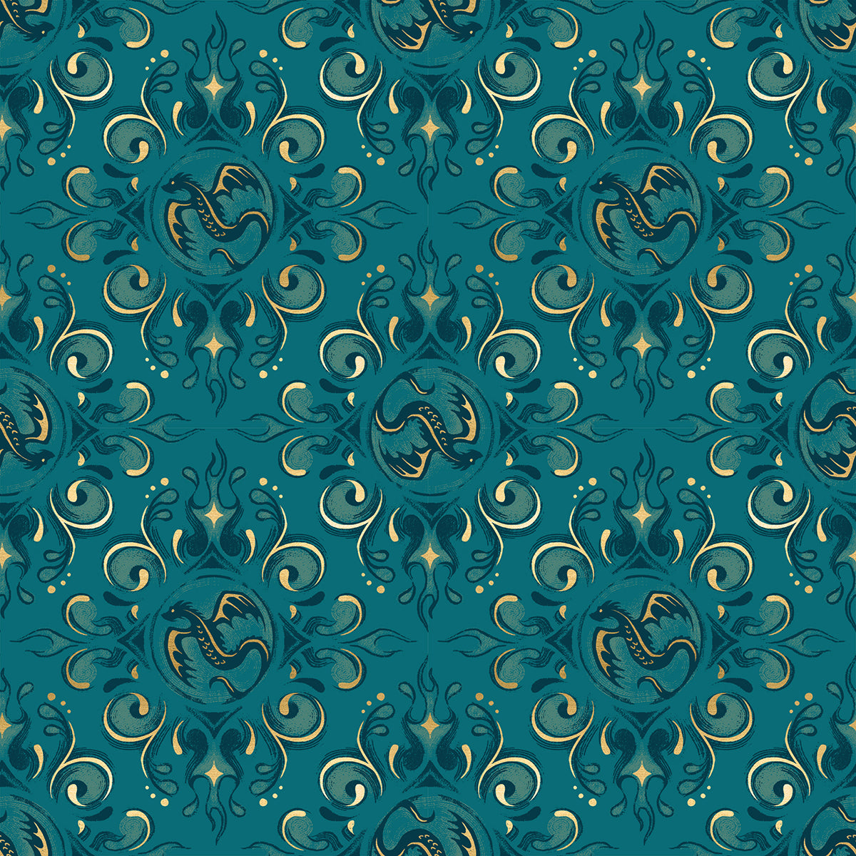 Fireglow - Emblem in Galaxy (Metallic) - by Ruby Star Society with Moda Fabrics