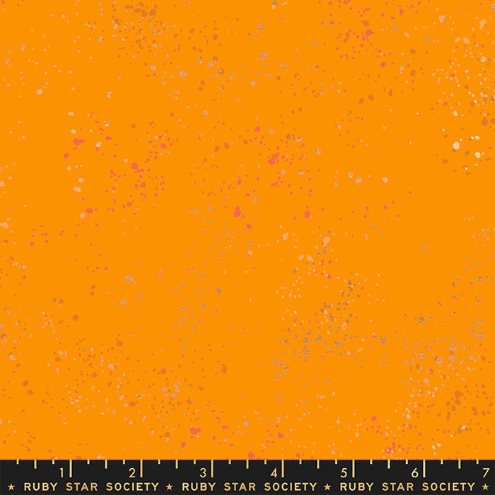 Speckled Metallic Fabric - Clementine (Half Yard Cut) - by Rashida Coleman Hale with Ruby Star Society
