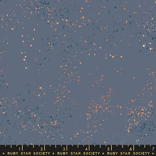 Speckled Metallic Fabric - Blue Slate - by Rashida Coleman Hale with Ruby Star Society