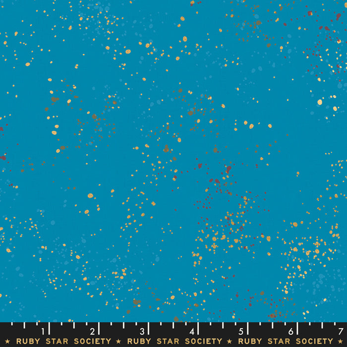 Speckled Metallic Fabric - Bright Blue - by Rashida Coleman Hale with Ruby Star Society