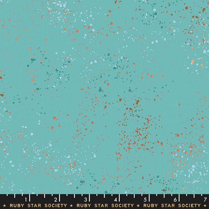 Speckled Metallic Fabric - Turquoise - by Rashida Coleman Hale with Ruby Star Society