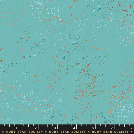 Speckled Metallic Fabric - Turquoise - by Rashida Coleman Hale with Ruby Star Society