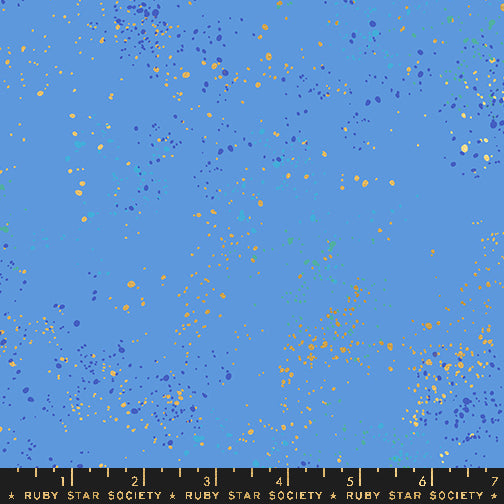 Speckled Metallic Fabric - Lindley Blue - by Rashida Coleman Hale with Ruby Star Society