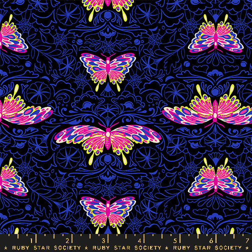Glow Garden - Morning Moth - Black - by Sarah Watts with Ruby Star Society