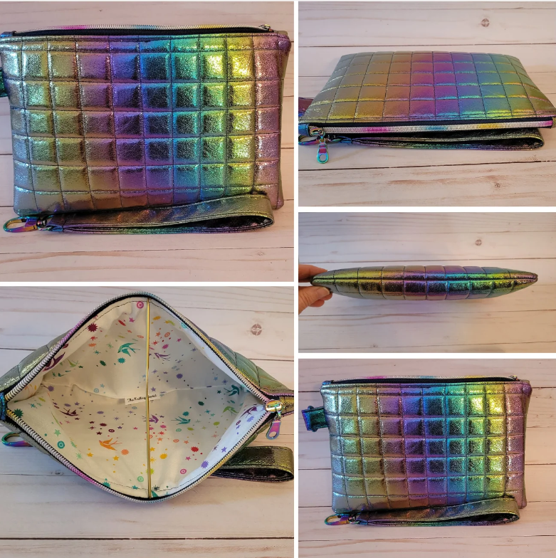 Rainbow Quilted Soft Vinyl Zipper Pouch Kit by Sew Hungry Hippie