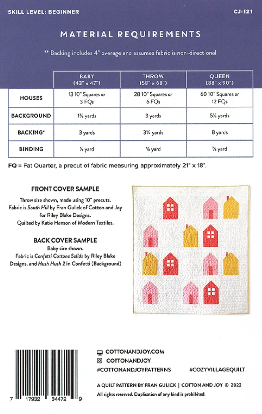 Cozy Village Quilt Pattern by Cotton and Joy – Build Your Own Quilted Neighborhood