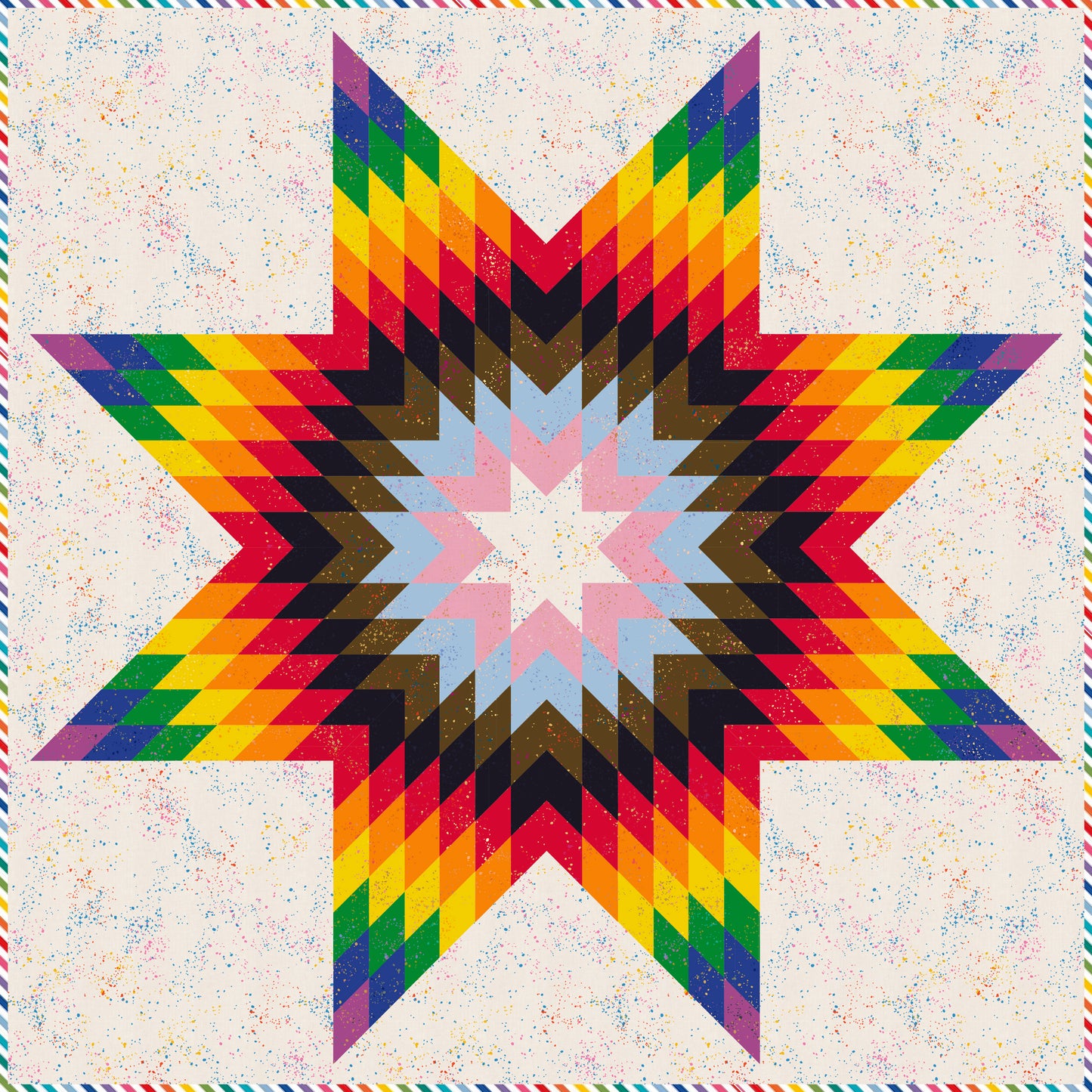 60" x 60" Lone Star Quilt Kit - Fortschritts-Pride-Flagge - Love is Love Fabrics - Mx Domestic