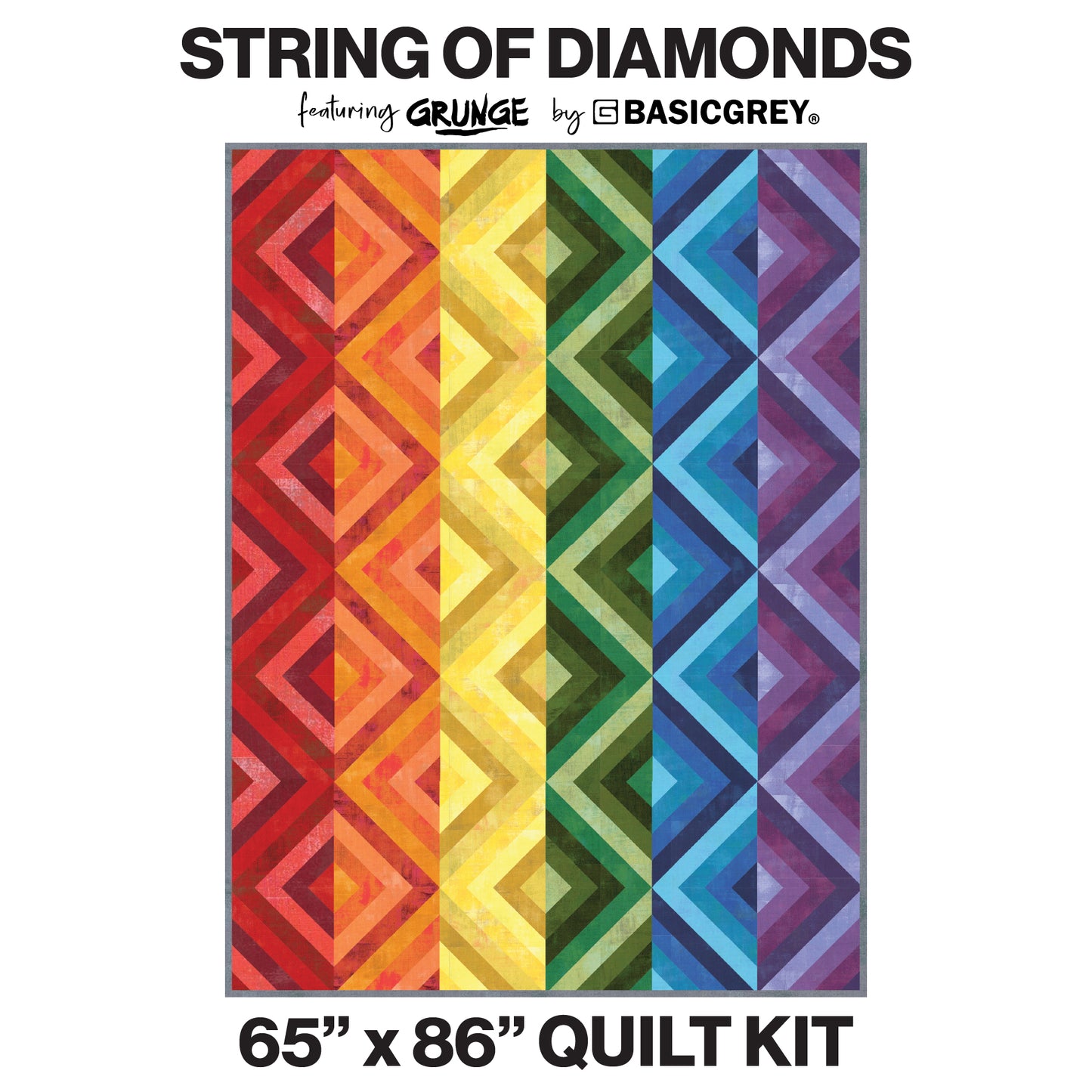 String of Diamonds Quilt Kit – Featuring Grunge by BasicGrey for Moda