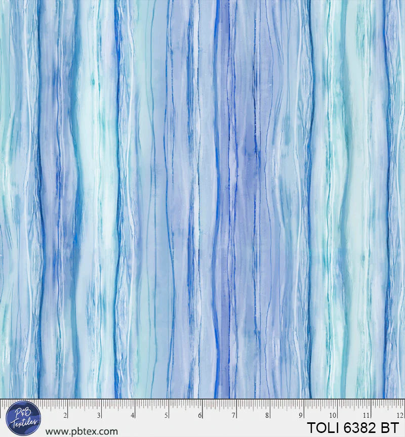 Tree of Life - Ombre Water Stripe in Light Blue - by Sylvie Demers with P&B Textiles