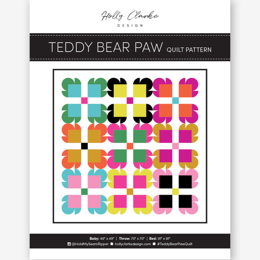 Teddy Bear Paw Quilt Pattern by Holly Clarke Design – A Cozy Twist on a Classic