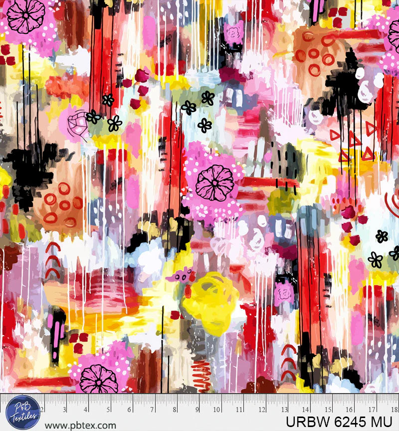 Urban Ink - 108" Wide Back in Dripping Graffiti - by Alloyius McIlwaine with P&B Textiles