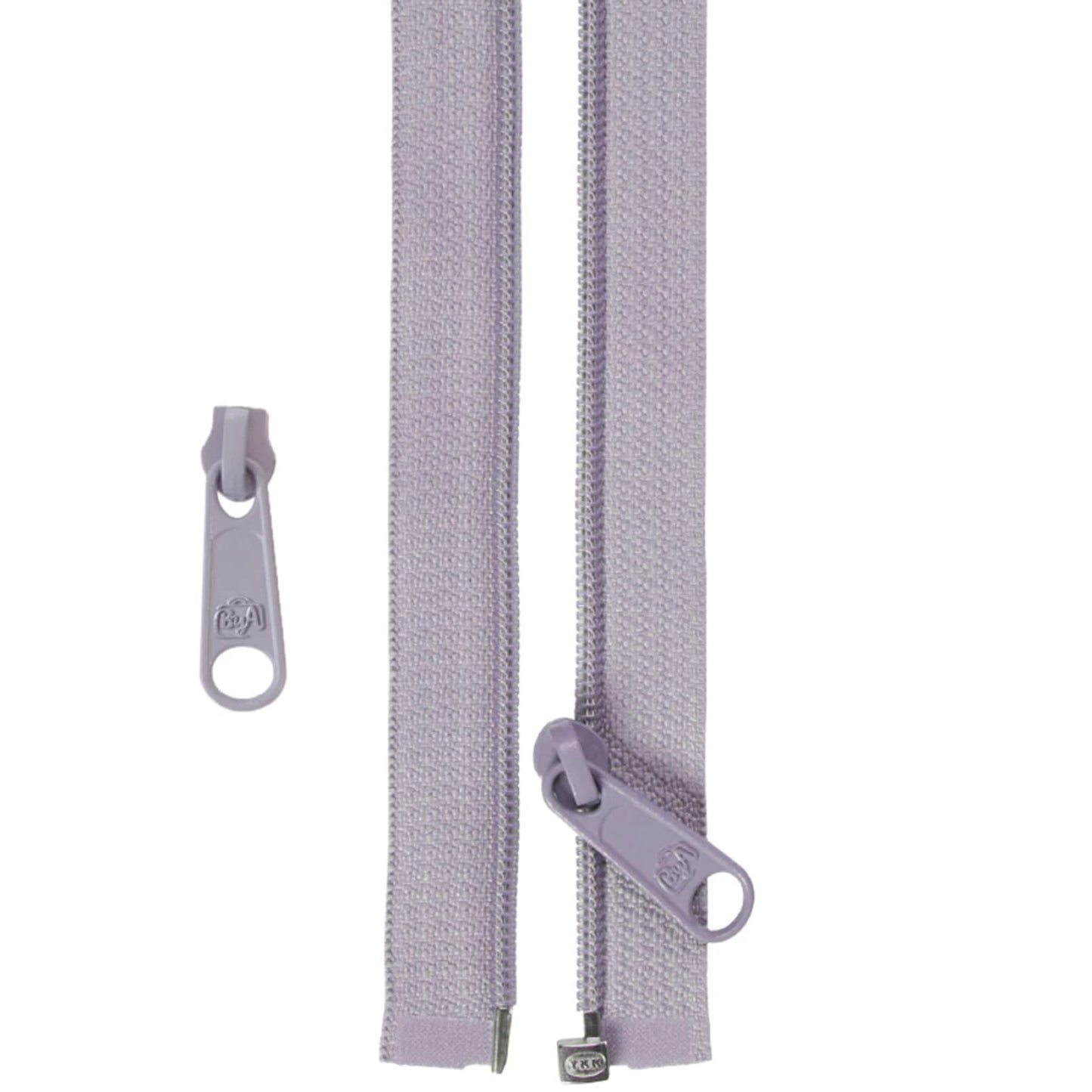 50in Separating Zipper and Extra Slide - Pewter