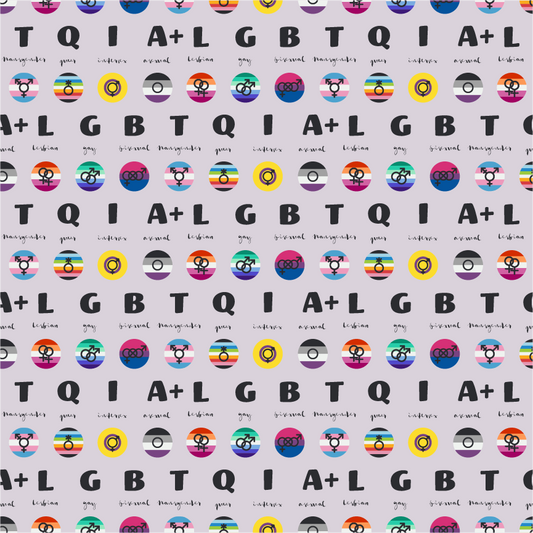 Akronym in Mehrfarbig (Halber Yard-Schnitt) - Love is Love Pride Fabrics - Mx Domestic