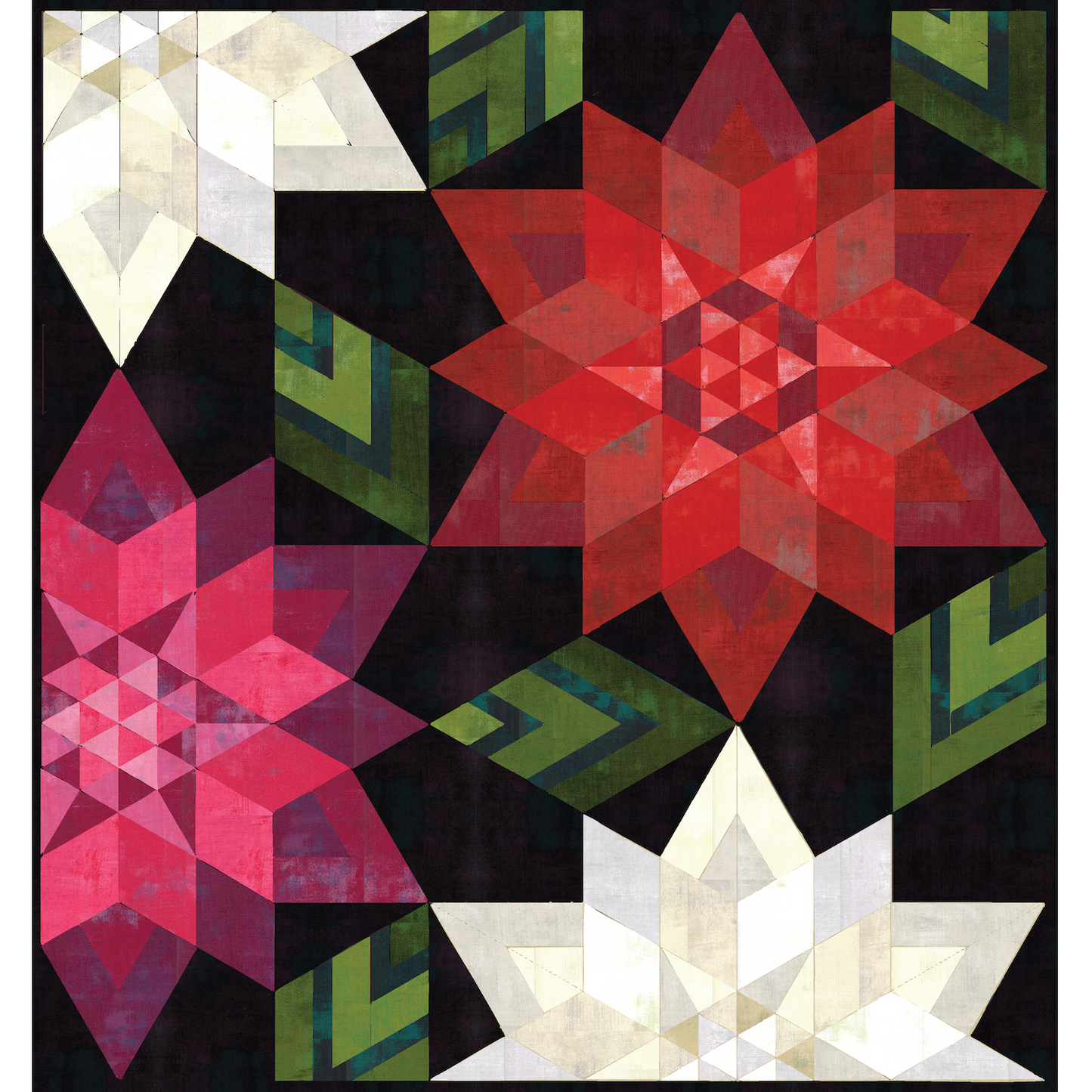 Crimson Christmas Quilt Kit - Featuring Moda Grunge