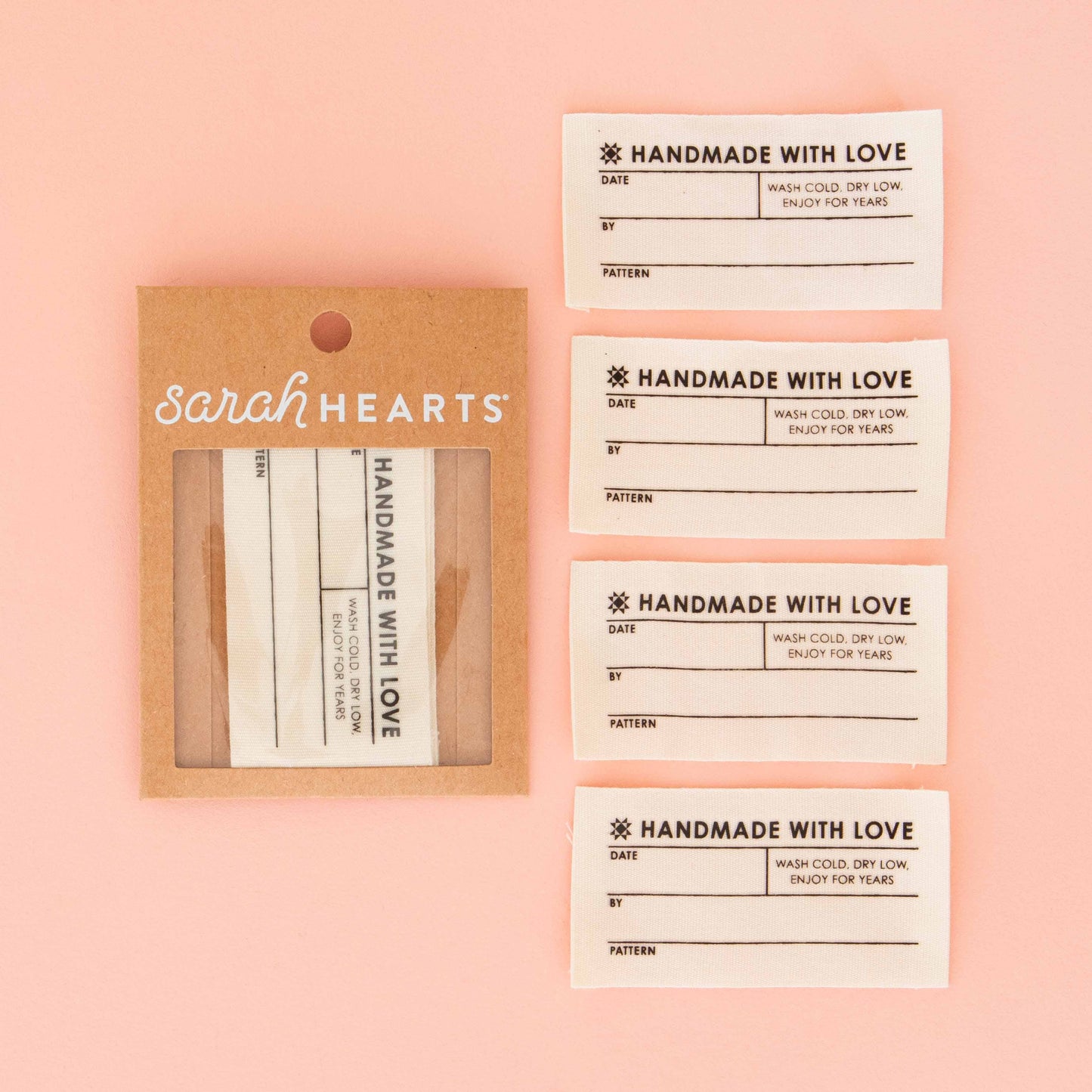 Sarah Hearts Quilt Info Large Organic Cotton Write-In Label Handmade With Love