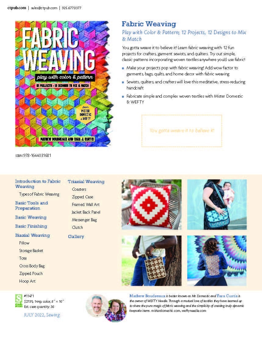 FABRIC WEAVING BOOK Mathew Boudreaux (of Mx Domestic) & Tara Curtis (of Wefty)