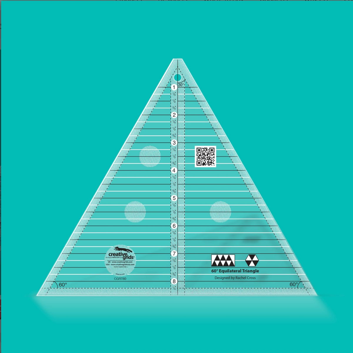 Creative Grids 60 Degree Triangle 8-1/2 inch Quilt Ruler