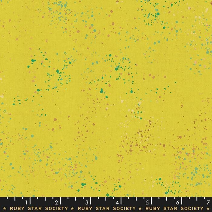 Speckled Metallic Fabric - Citron - by Rashida Coleman Hale with Ruby Star Society