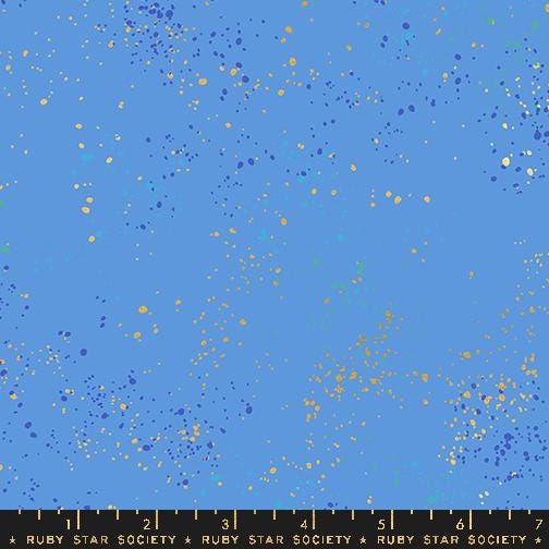 Speckled Metallic Fabric - Lindley Blue - by Rashida Coleman Hale with Ruby Star Society