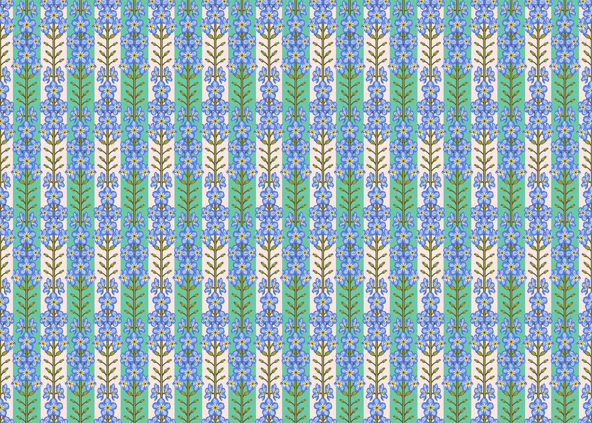 Iconic Fabric - Forgetmenot in Fresh - by Anna Maria Textiles