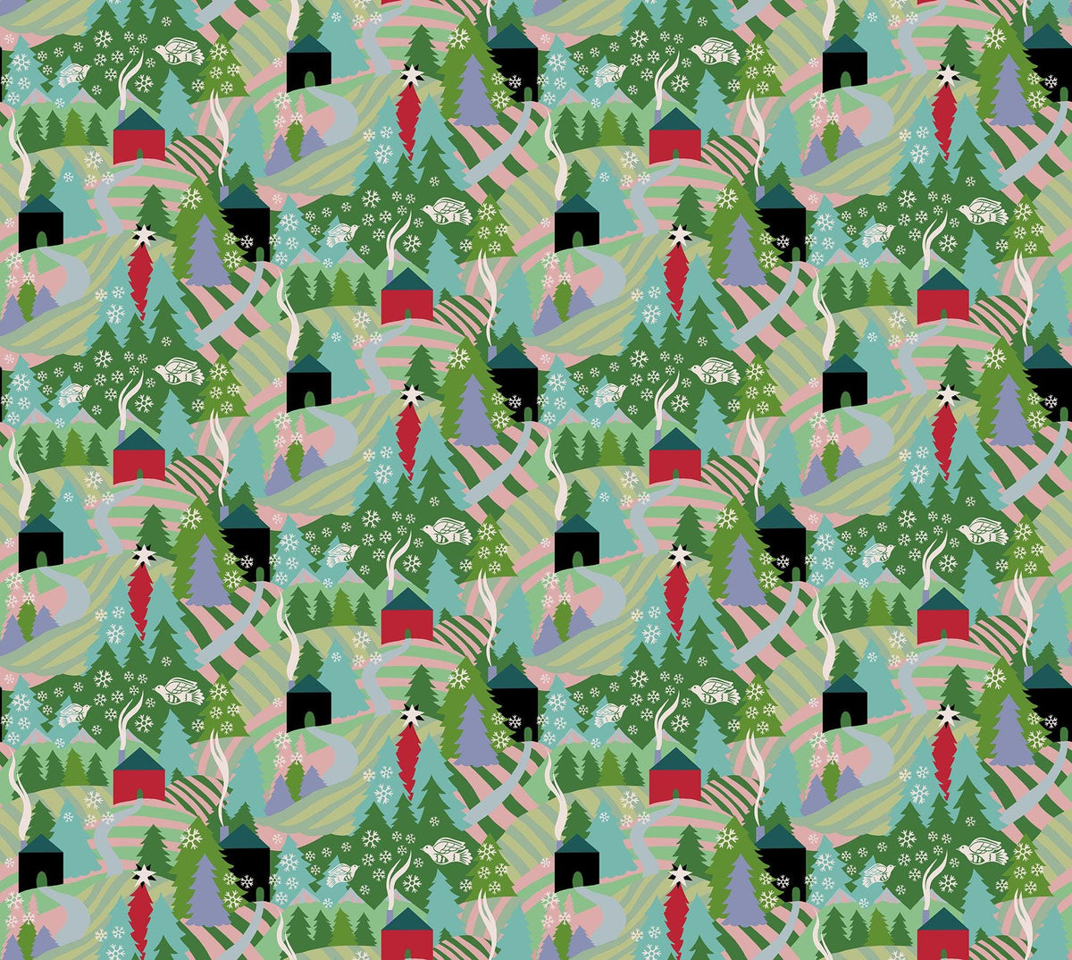 Cozy Christmas - Flurry in Morning - by Anna Maria Textiles with Northcott Fabrics