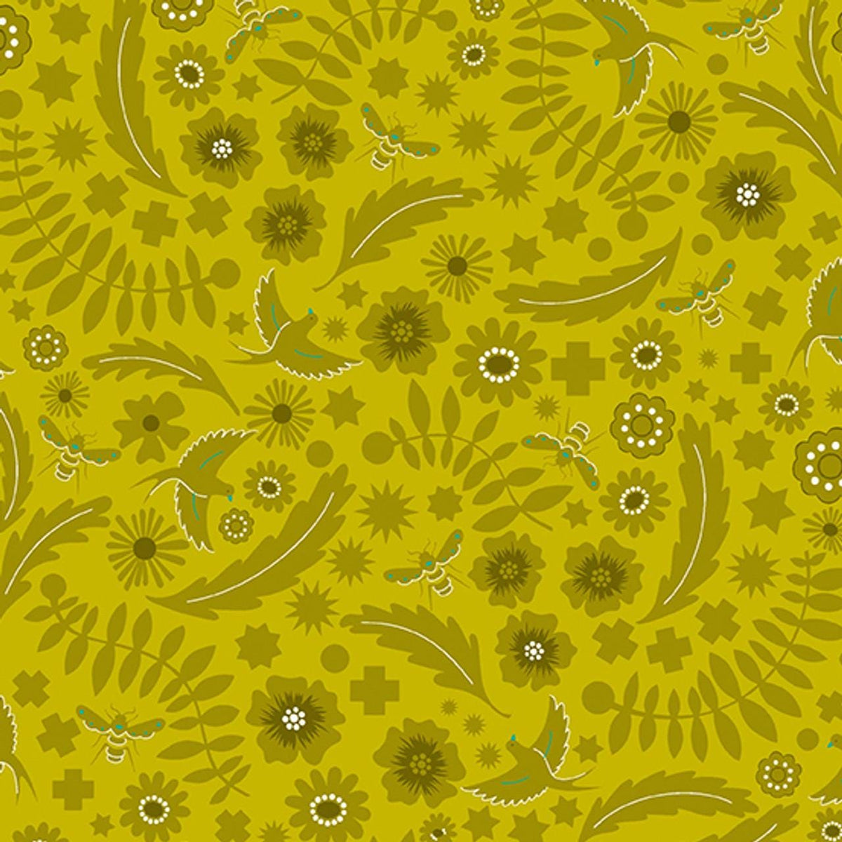 Sun Print 2022 - Meadow in Chartreuse - by Alison Glass with Andover Fabrics