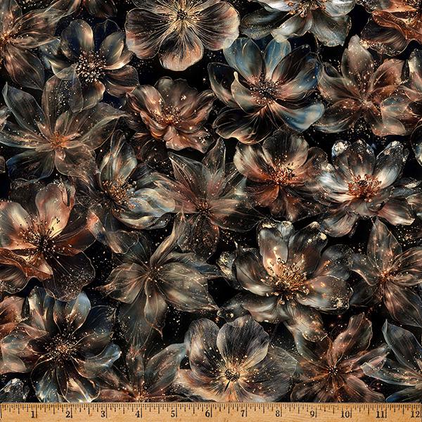 Midnight Flora - Midnight - by Hoffman Fabrics