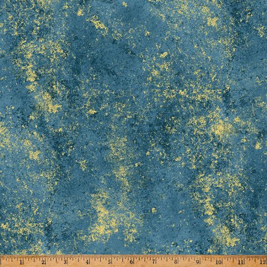 Brilliance - Lake/Gold - by Hoffman Fabrics