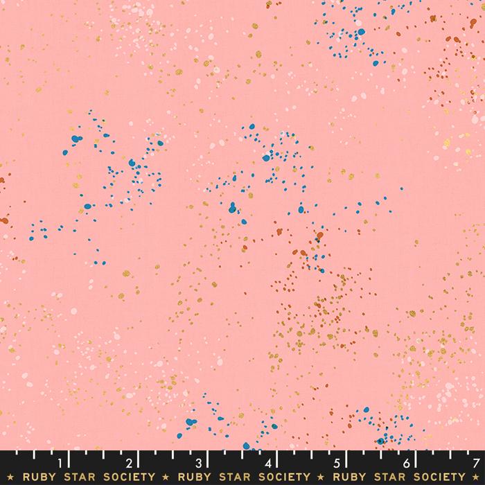 Speckled Metallic Fabric - Candy Pink - by Rashida Coleman Hale with Ruby Star Society
