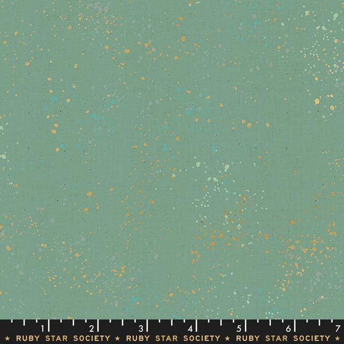 Speckled Metallic Fabric - Soft Aqua - by Rashida Coleman Hale with Ruby Star Society