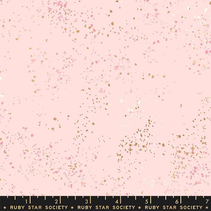 Speckled Metallic Fabric - Pale Pink - by Rashida Coleman Hale with Ruby Star Society