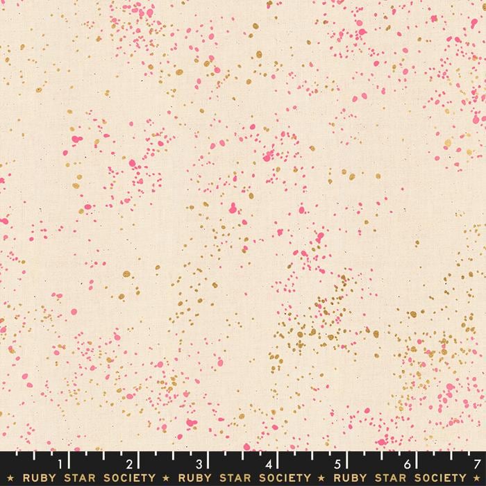 Speckled Metallic Fabric - Neon Pink - by Rashida Coleman Hale with Ruby Star Society
