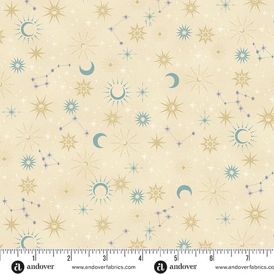 Charmed - Galaxy in Cream - by Makower UK with Andover Fabrics
