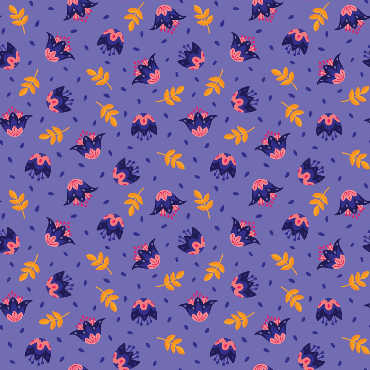 Blooming Garden - Flower Dance in Blue - by Jojulein Design with Cloud 9 Organic Fabrics