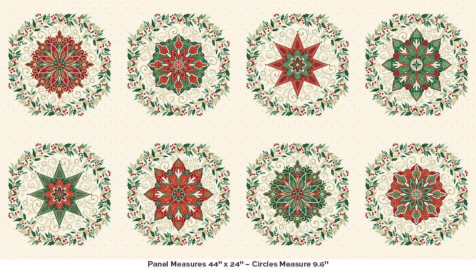 Adorn - Cream Circles Panel - by Makower UK with Andover Fabrics