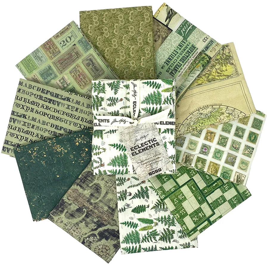 Eclectic Elements Palette Green Bundles by Tim Holtz with Free Spirit Fabrics