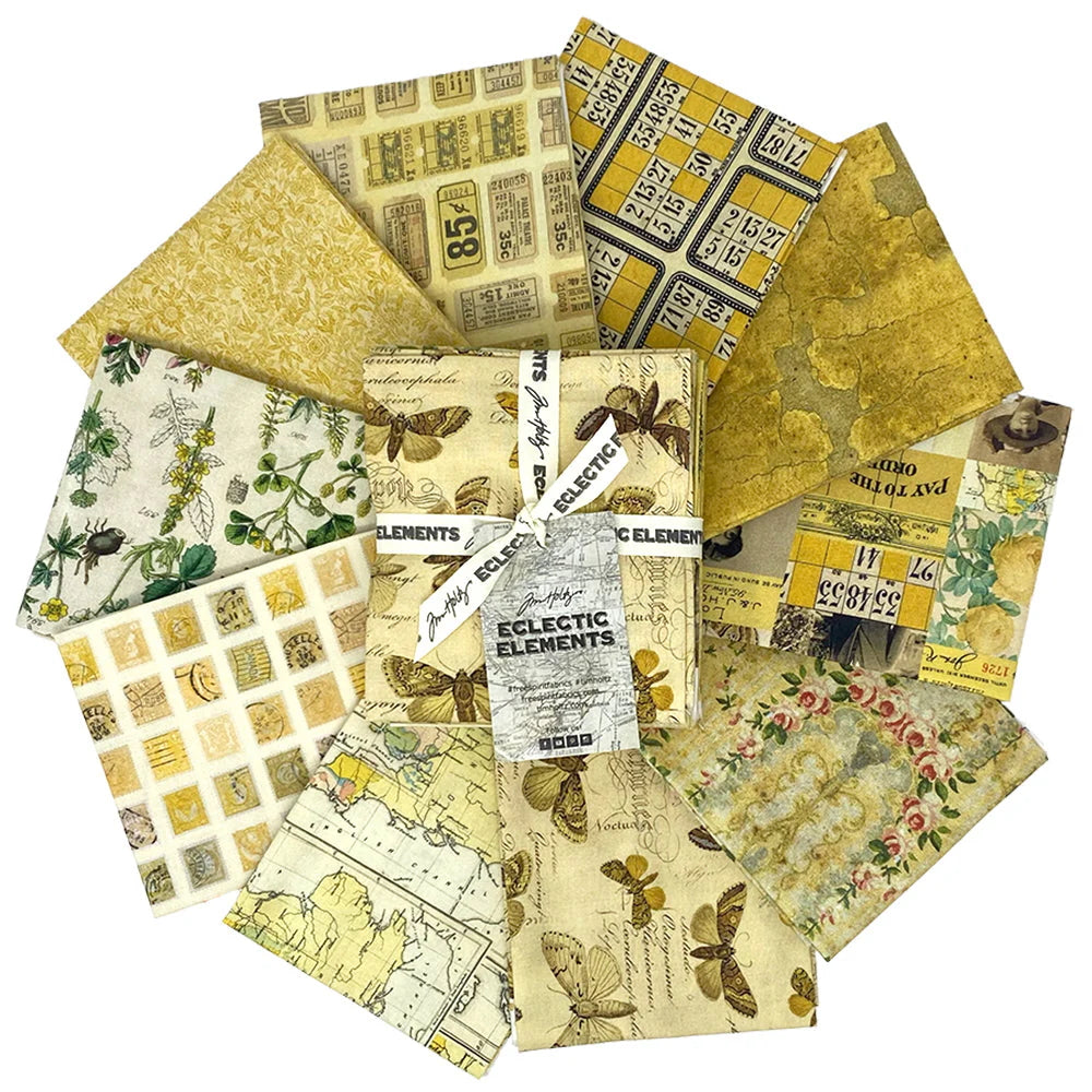 Eclectic Elements Palette Yellow Bundles by Tim Holtz with Free Spirit Fabrics