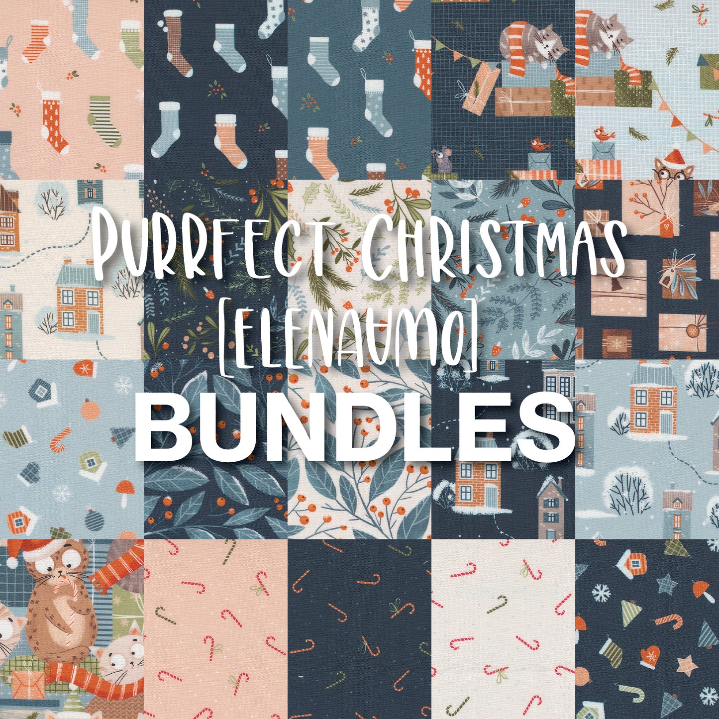 Purrfect Christmas Bundles by Elena Amo for Moda Fabrics