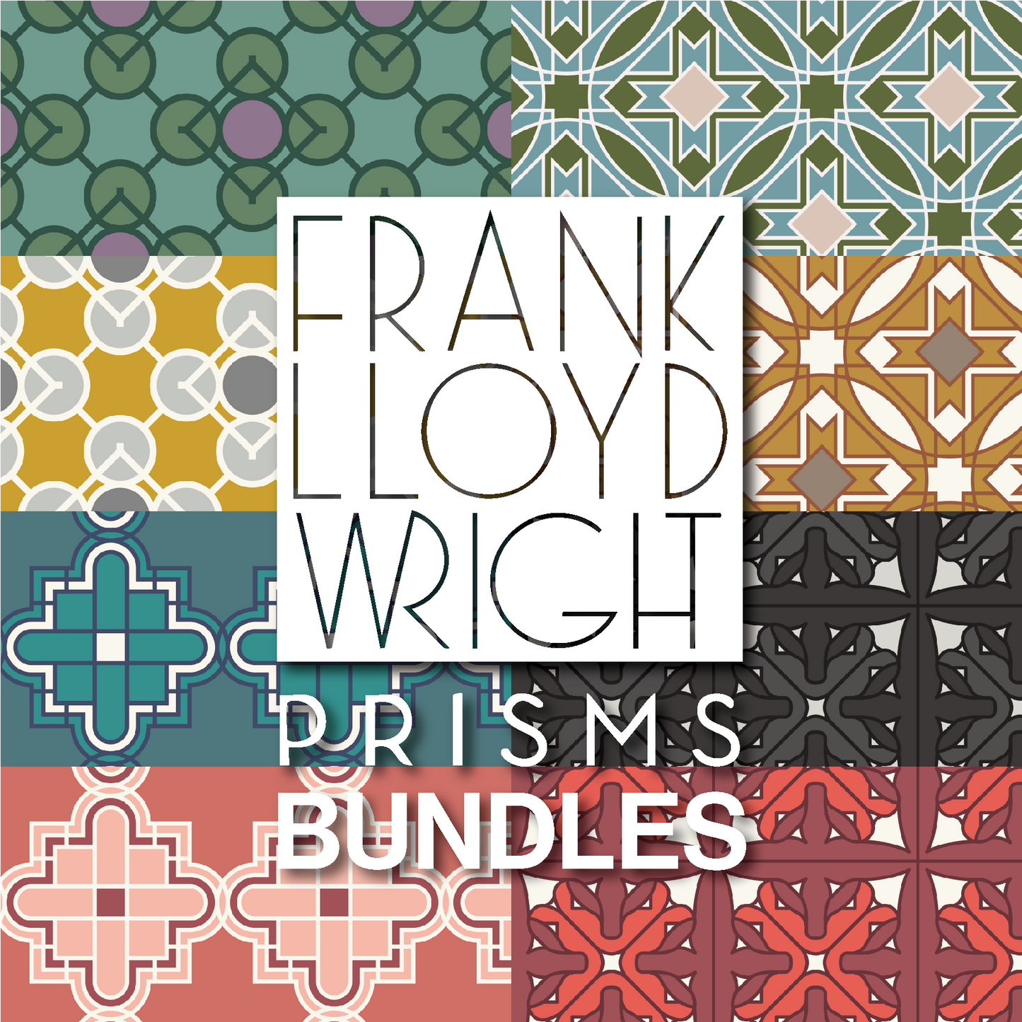 Frank Lloyd Wright Prisms Bundles (Barkcloth) – with Cloud9 Fabrics