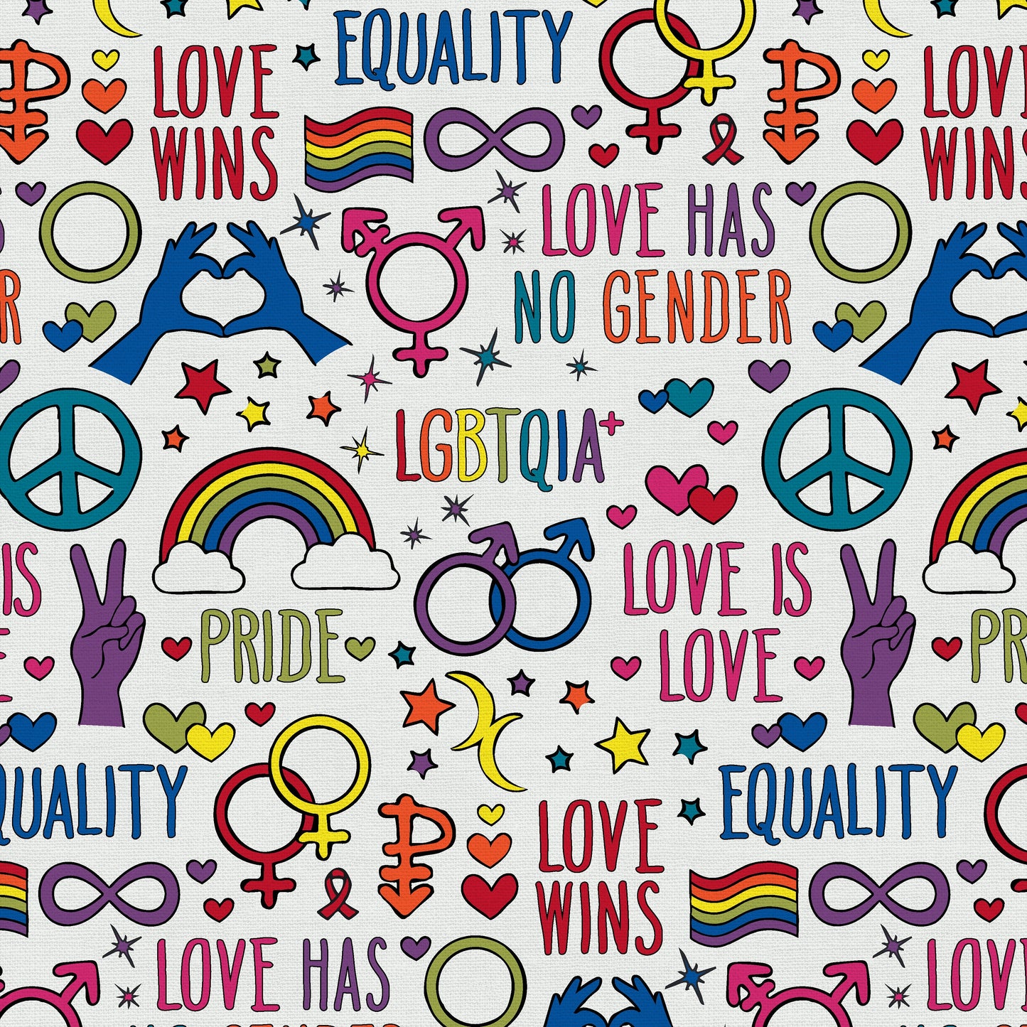 Love Wins (Corte de media yarda) - Love is Love Pride Fabrics - Mx Domestic