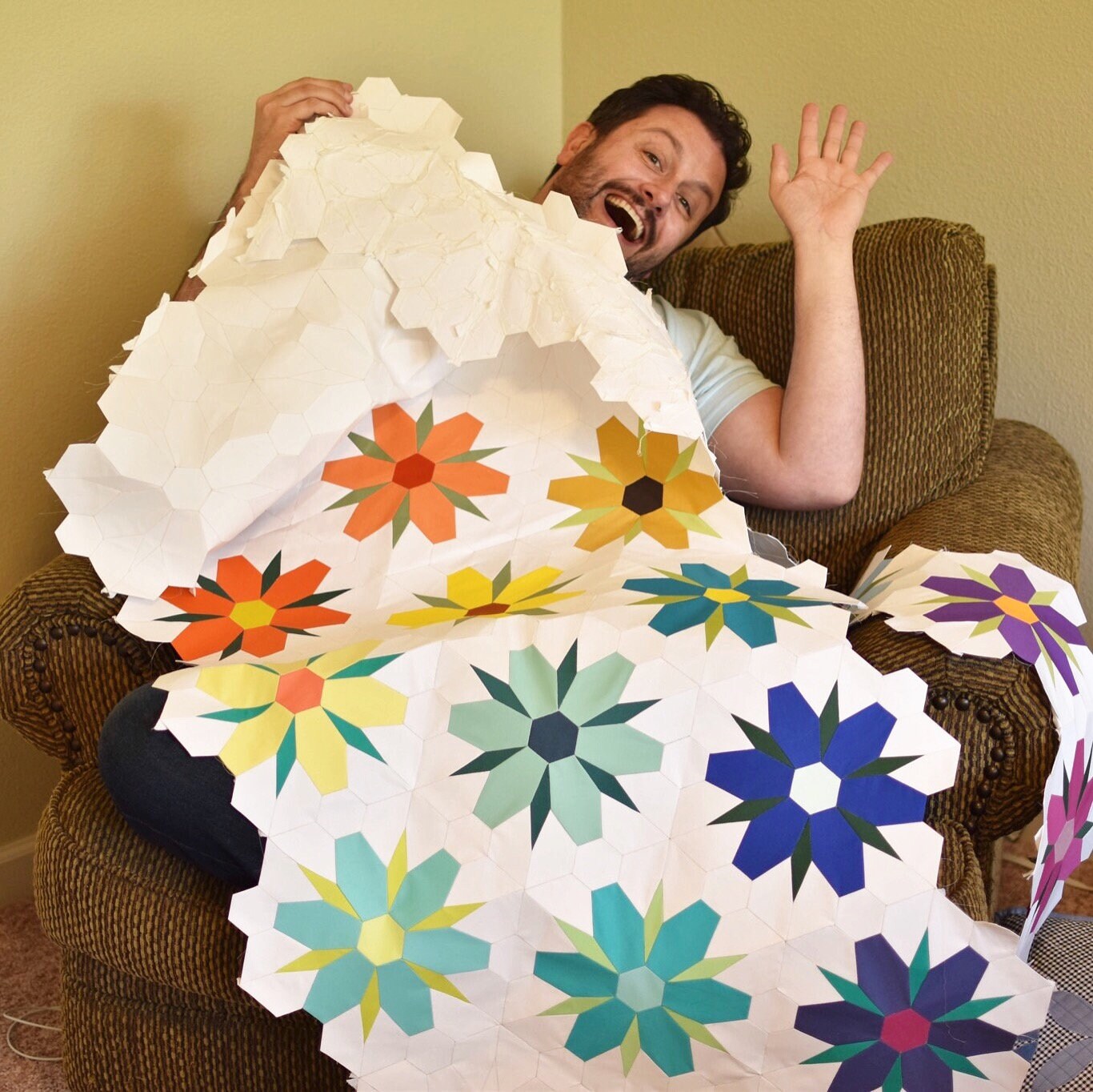 Flowermania – Englischer Paper Piecing-Quilt (nur Papiere)