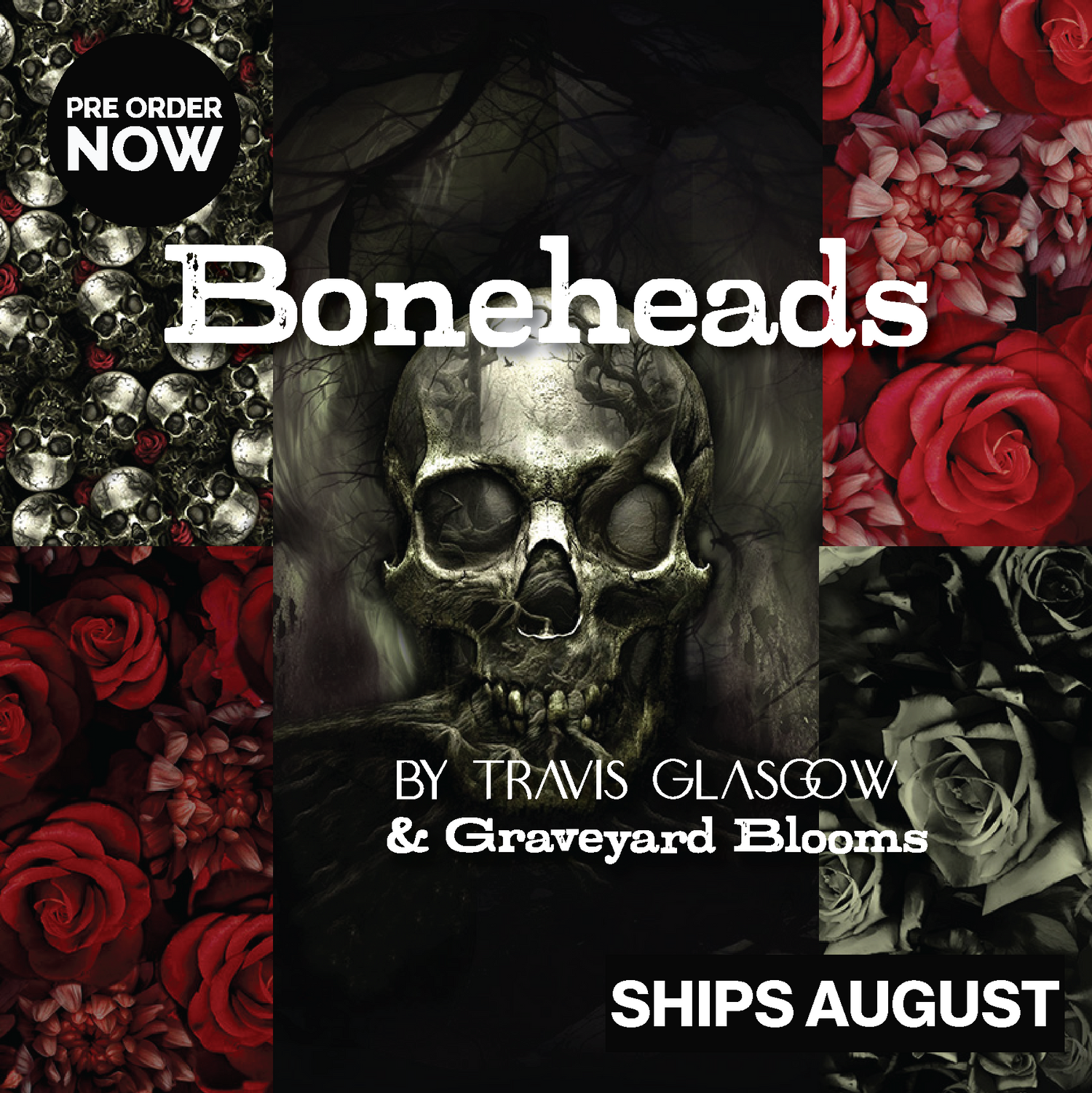 Boneheads & Graveyard Blooms by Travis Glasgow with Hoffman Fabrics