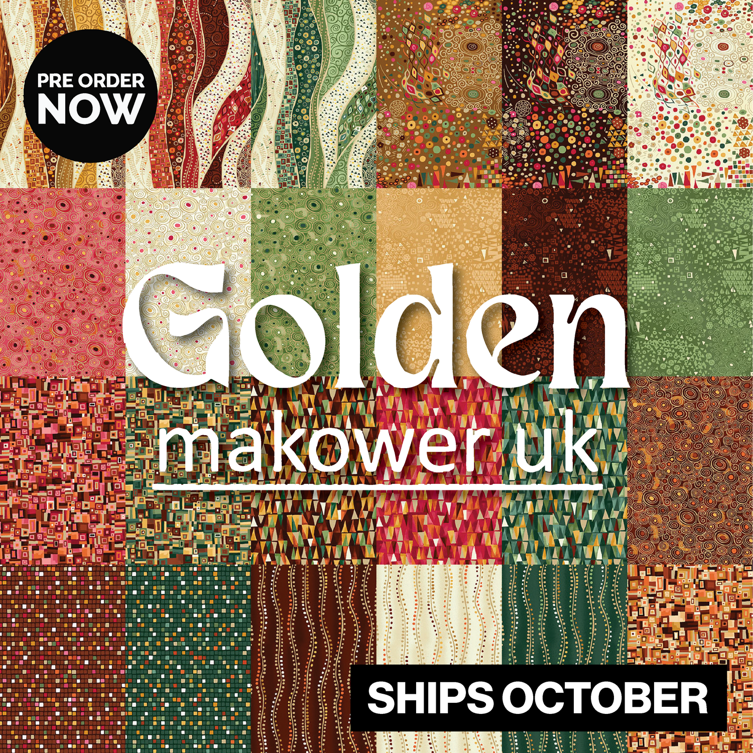 Golden by Makower UK with Andover Fabrics