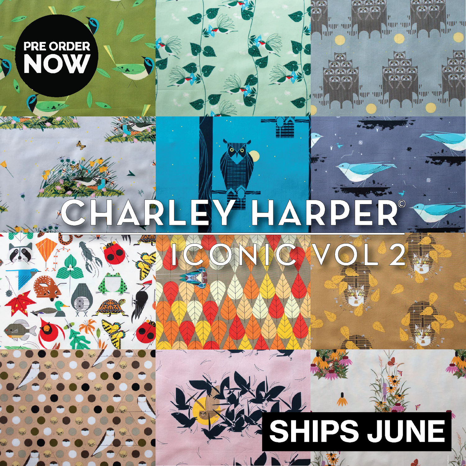 Iconic Vol.2 by Charley Harper with Birch Organic Fabrics